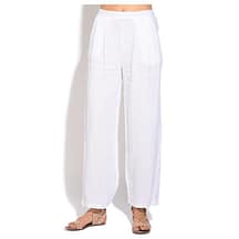Pantalon massage coupe droite blanc