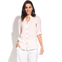 Chemisier boutonné col tunisien satin