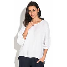 Top col rond ajoure blanc