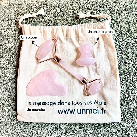 Coffret visage accessoires quartz rose